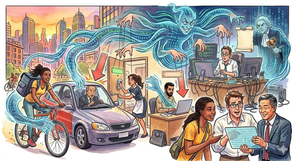 Illustration de l'article Algorithmes, notation, géolocalisation : comment ne pas devenir un « employeur algorithmique » malgré soi – uberisation