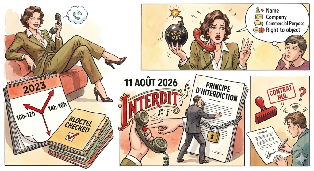 Illustration de l'article Le nouveau régime du démarchage téléphonique des consommateurs (B2C) : 2023 → 2026 → après 2026